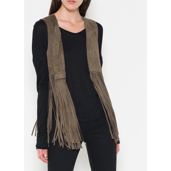 Fate Jackets & Blazers - NWOT FATE Swing Fringe Faux Suede Vest